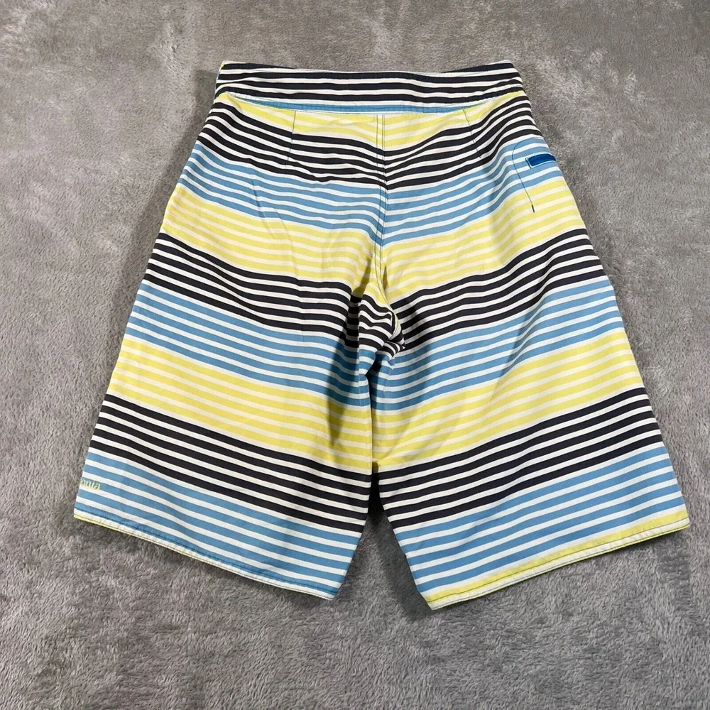 Patagonia‎ Boardshorts Mens Size 28 Yellow Blue Striped 11